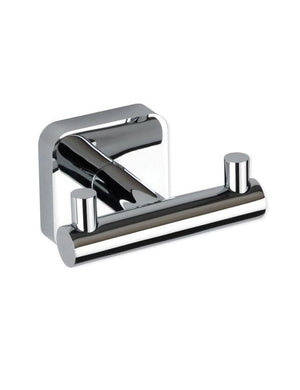 Gancio da parete doppio TASI in ottone cromato 8 x5 x6 cm