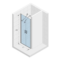 Porta doccia a doppia anta in nicchia NOVIK 111 RIHO 100x200 cm