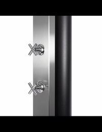 Doccia solare per piscina in acciaio inox CROSS. con risciacquo dei piedi - 40L