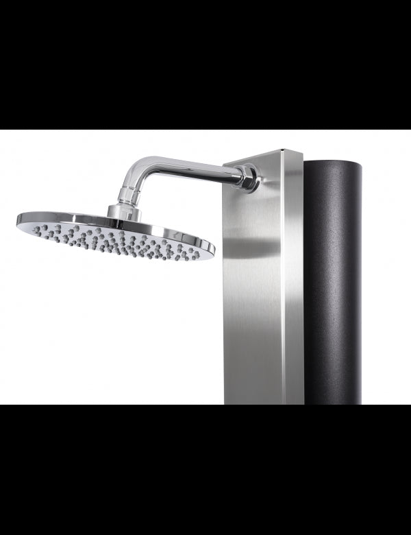 Doccia solare per piscina in acciaio inox CROSS. con risciacquo dei piedi - 40L
