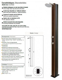 CROSS Doccia Solare Bianca con Risciacquo Piedi - 40L