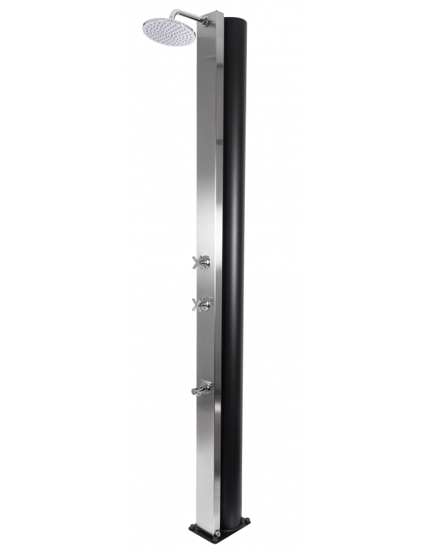 Doccia solare per piscina in acciaio inox CROSS. con risciacquo dei piedi - 40L