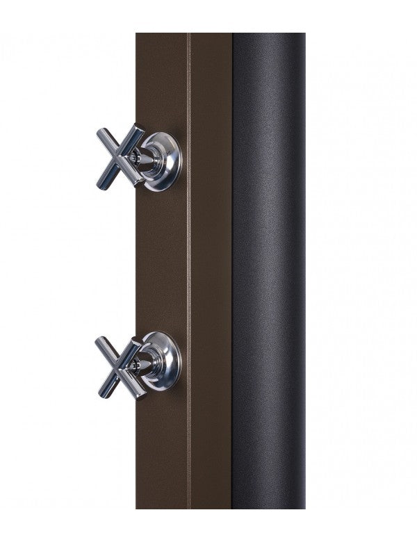 Doccia solare rustica marrone per piscina - con risciacquo dei piedi - 30L