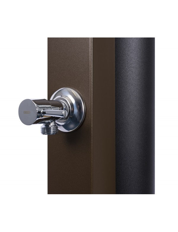 Doccia solare rustica marrone per piscina - con risciacquo dei piedi - 30L