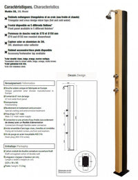 Doccia solare beige per piscina - con risciacquo dei piedi - 30L