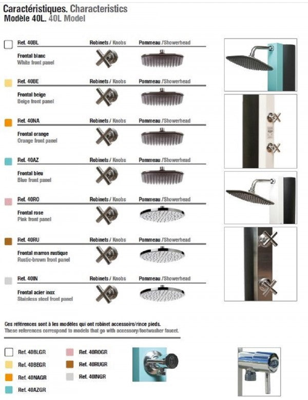 Doccia solare grigia per piscina con risciacquo dei piedi - 40L