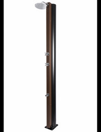 Doccia solare rustica marrone per piscina - con risciacquo dei piedi - 40L