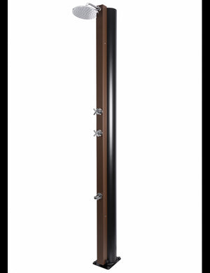 Doccia solare rustica marrone per piscina - con risciacquo dei piedi - 40L