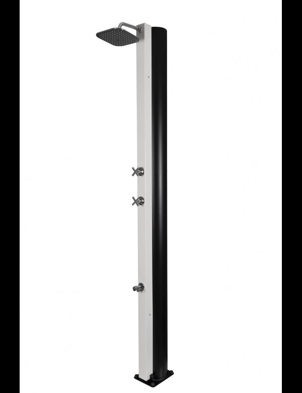 Doccia solare bianca per piscina - con risciacquo dei piedi - 40L