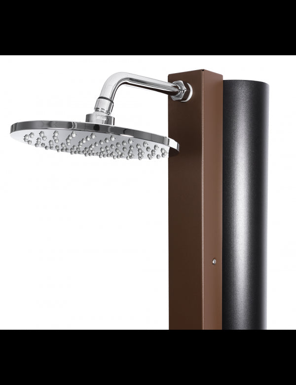 Doccia solare rustica marrone per piscina - con risciacquo dei piedi - 40L