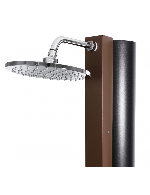 Doccia solare rustica marrone per piscina - con risciacquo dei piedi - 40L