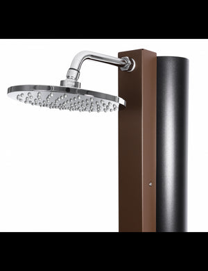 Doccia solare rustica marrone per piscina - con risciacquo dei piedi - 40L