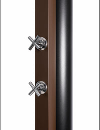 Doccia solare rustica marrone per piscina - con risciacquo dei piedi - 40L