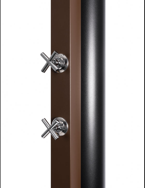 Doccia solare rustica marrone per piscina - con risciacquo dei piedi - 40L