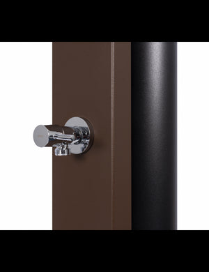 PULSATE Doccia solare rustica marrone per piscina con piedini a filo 40L