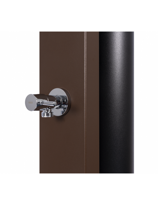 PULSATE Doccia solare rustica marrone per piscina con piedini a filo 40L