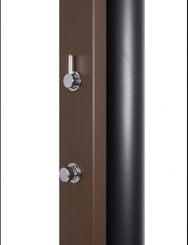 PULSATE Doccia solare rustica marrone per piscina con piedini a filo 40L