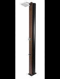 SQUARE Doccia solare per piscina marrone rustica con piedini a filo 40L