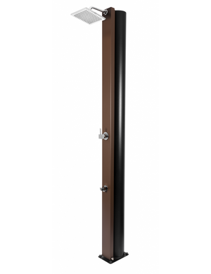 SQUARE Doccia solare per piscina marrone rustica con piedini a filo 40L