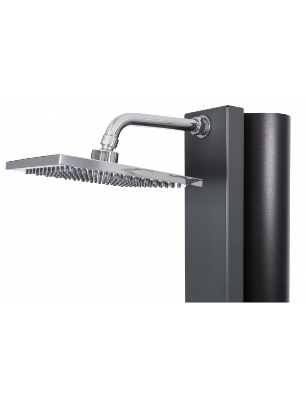SQUARE Doccia Solare per Piscina Grigio Antracite con Piedini a Filo 40L