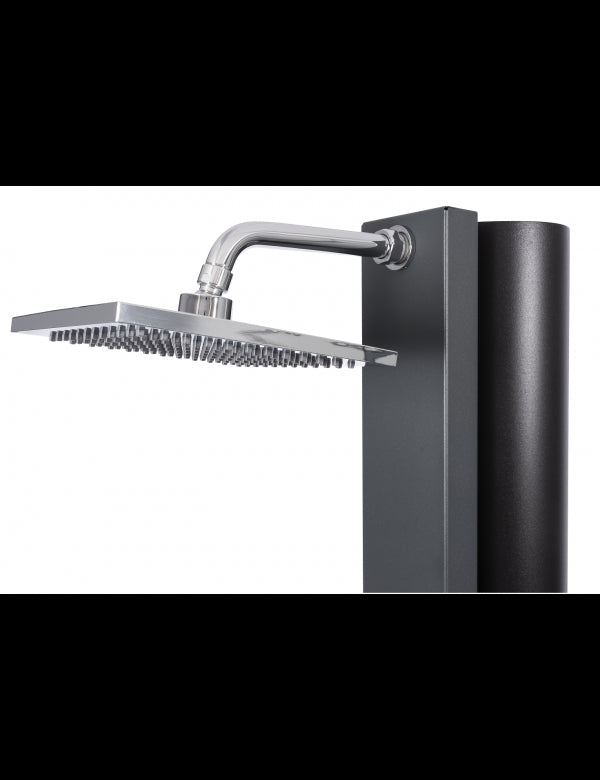 SQUARE Doccia Solare per Piscina Grigio Antracite con Piedini a Filo 40L