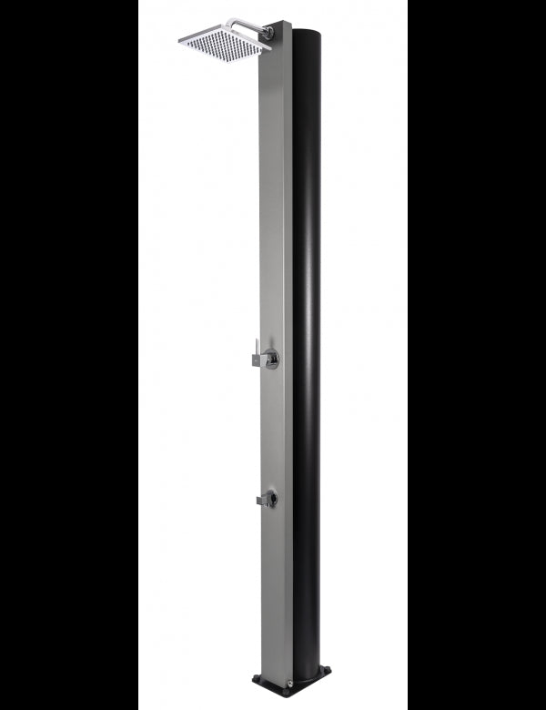 SQUARE Doccia solare per piscina grigia con risciacquo dei piedi 40L