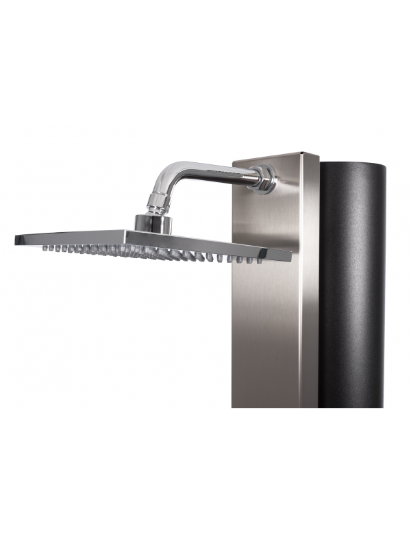SQUARE Doccia solare per piscina in acciaio inox con piedini di risciacquo 40L