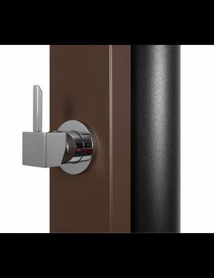 SQUARE Doccia solare per piscina marrone rustica con piedini a filo 40L