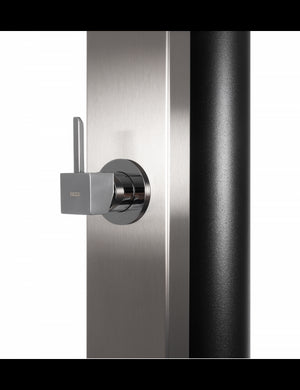 SQUARE Doccia solare per piscina in acciaio inox con piedini di risciacquo 40L