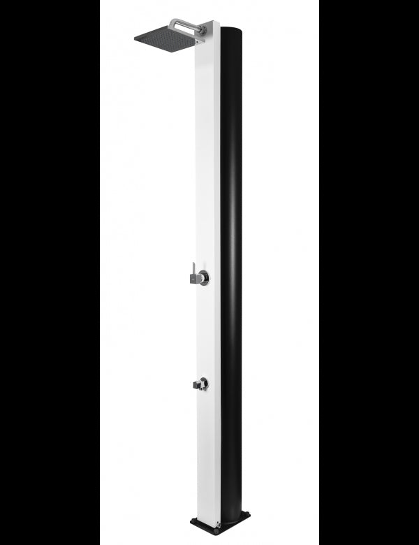 SQUARE Doccia solare bianca per piscina con risciacquo dei piedi - 40L