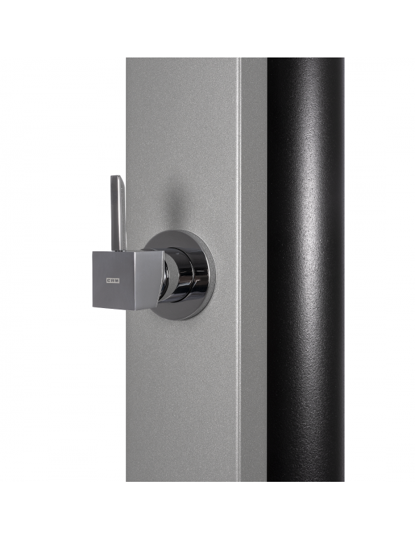 SQUARE Doccia solare per piscina grigia con risciacquo dei piedi 40L