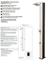 SQUARE Doccia solare bianca per piscina con risciacquo dei piedi - 40L