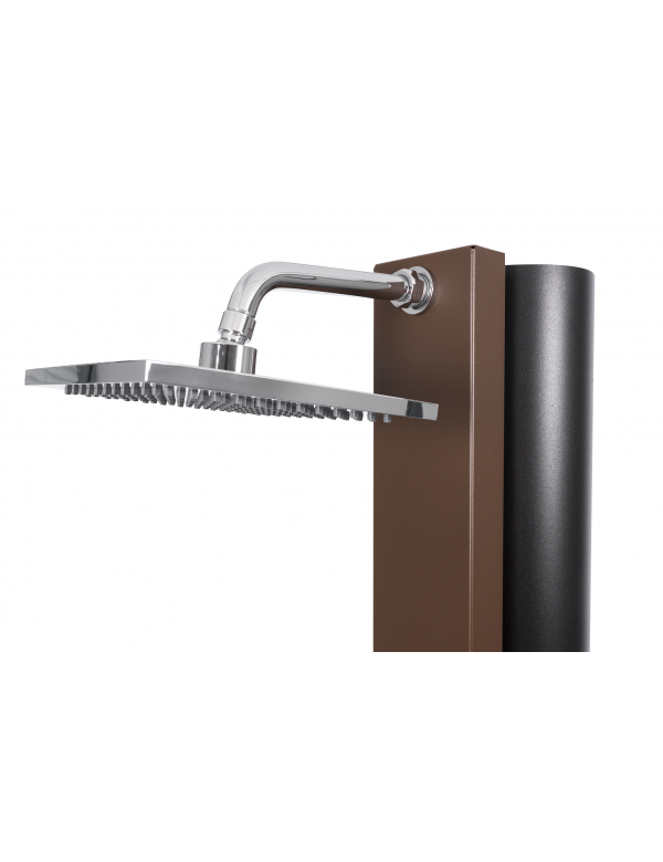 SQUARE Doccia solare per piscina marrone rustica con piedini a filo 40L