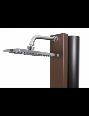SQUARE Doccia solare per piscina marrone rustica con piedini a filo 40L