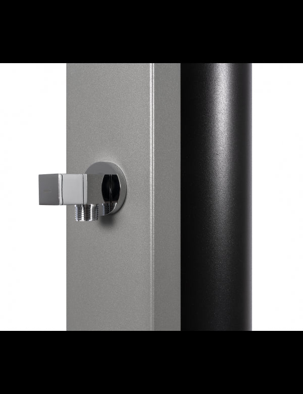 SQUARE Doccia solare per piscina grigia con risciacquo dei piedi 40L