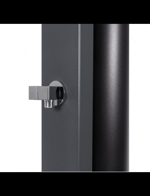 SQUARE Doccia Solare per Piscina Grigio Antracite con Piedini a Filo 40L
