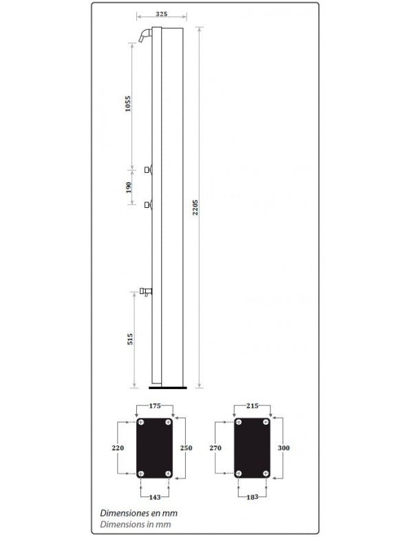 ULTIMATE Doccia Solare Piscina Rustico Marrone - 60L