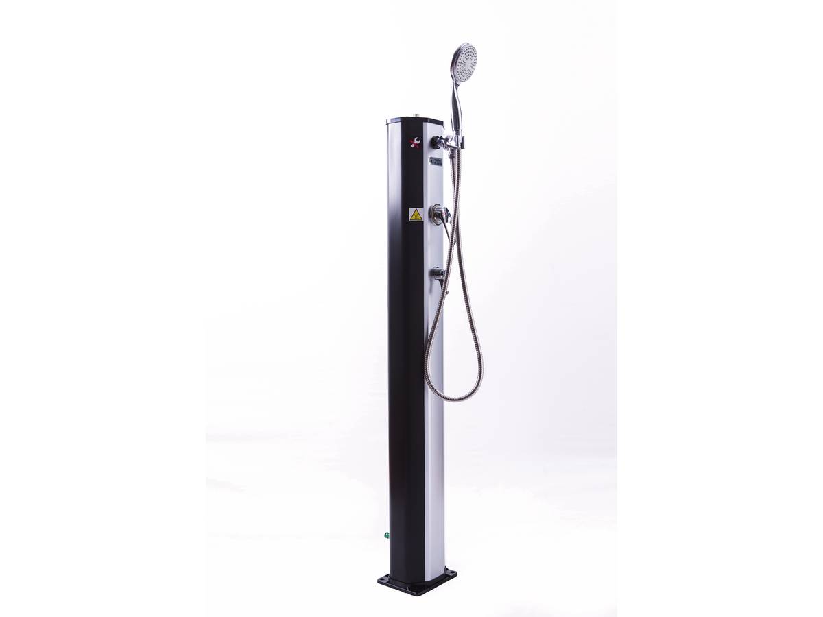 Doccia solare per piscina in PVC "Fresh 8" - 20L + atomizzatore - Nero e argentato