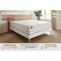 Pacchetto letto completo - Materasso 200x200cm + Box spring con doghe (kit) + 2 cuscini + Piumino - Le Douillet