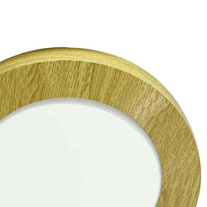 LÚZETE - DOWNLIGHT LED DA SUPERFICIE CIRCOLARE 6W 3000K-6000K Ø 12 CM COLORE LEGNO