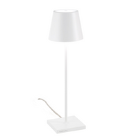 Lampada da Tavolo Poldina Bianca 230V con spina LED Dimmerabile 11x38 cm - Design Moderno in Alluminio