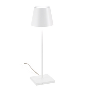 Lampada da Tavolo Poldina Bianca 230V con spina LED Dimmerabile 11x38 cm - Design Moderno in Alluminio