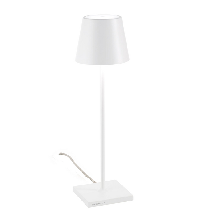 Lampada da Tavolo Poldina Bianca 230V con spina LED Dimmerabile 11x38 cm - Design Moderno in Alluminio
