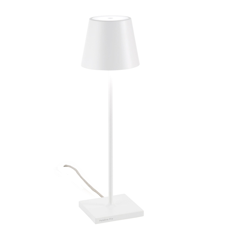 Lampada da Tavolo Poldina Bianca 230V con spina LED Dimmerabile 11x38 cm - Design Moderno in Alluminio