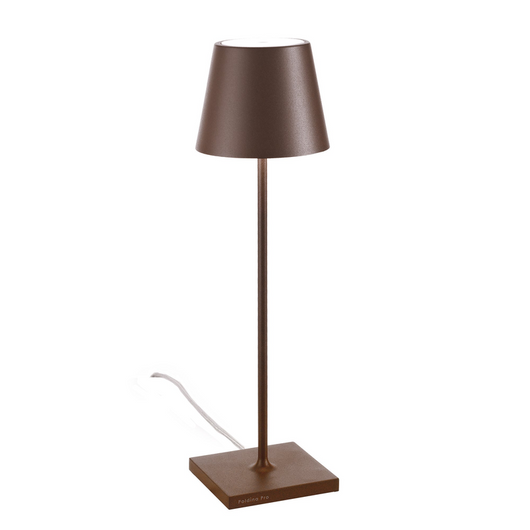 Lampada da Tavolo Poldina Corten 230V con spina LED Dimmerabile 11x38 cm - Design Moderno in Alluminio