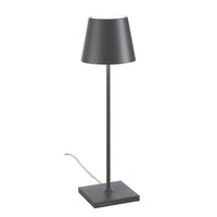 Lampada da Tavolo Poldina Grigio scuro 230V con spina LED Dimmerabile 11x38 cm - Design Moderno in Alluminio