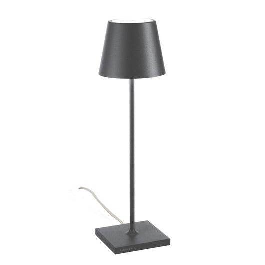 Lampada da Tavolo Poldina Grigio scuro 230V con spina LED Dimmerabile 11x38 cm - Design Moderno in Alluminio