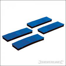 Protettori cinghie da carico 4 p.zi con cuscinetto imbottito e supporto in plastica silverline