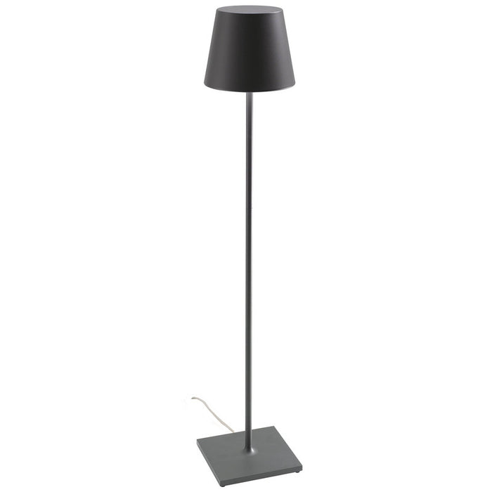 Lampada da Terra Poldina Grigio Scuro 230V Piantana con spina 28x150cm - Design Moderno in Alluminio