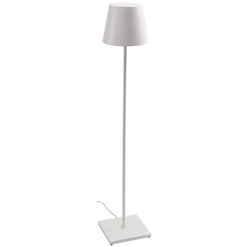 Lampada da Terra Poldina Bianca 230V Piantana con spina 28x150cm - Design Moderno in Alluminio